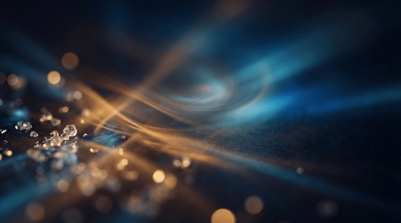 Abstract warm and cool bokeh light patterns with flowing luminescence and gentle camera movement.